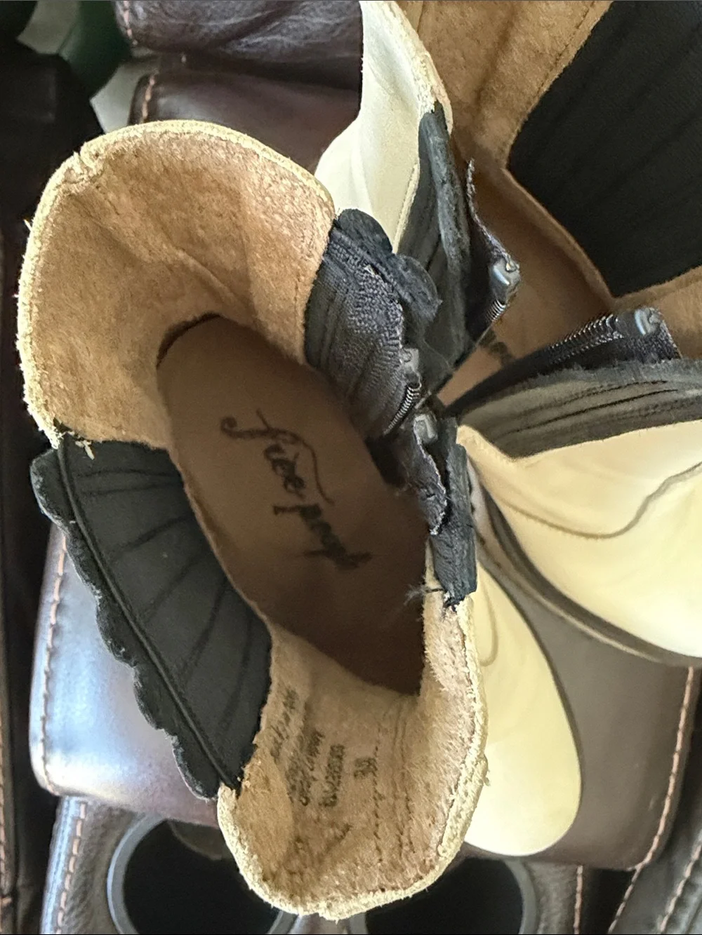 Free People cream leather